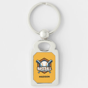 Aangepaste tekst & kleur honkbal sleutelhanger