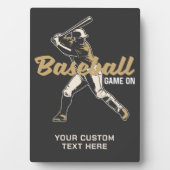 Aangepaste tekst & kleur honkbalspeler fotoplaat (voorkant)