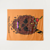 Aangepaste tekst & kleur Ice Cream Skull tapestry Wandkleed (Voorkant (horizontaal))