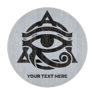 Aangepaste tekst & kleur oog van Horus Snijplank