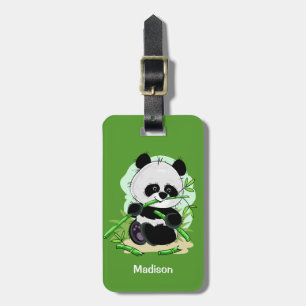 Aangepaste tekst & kleur Panda bagagelabel 1/4