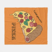 Aangepaste tekst & kleur Pizza Slice gooien dekens (Voorkant (Horizontaal))