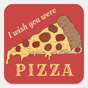 Aangepaste tekst & kleur PIZZA stickers
