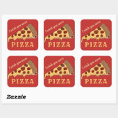 Aangepaste tekst & kleur PIZZA stickers (Vel)