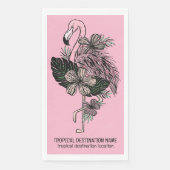 Aangepaste tekst & kleur roze flamingo servet (Voorkant)