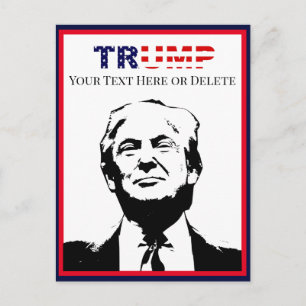 Aangepaste tekst/kleur Trump '24 Foto Rood en Blau Briefkaart