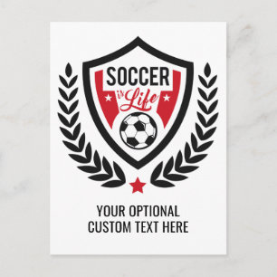 Aangepaste tekst & kleur voetbal logo ansichtkaart briefkaart
