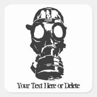 Aangepaste tekst/kleur zwart retro gasmasker respi