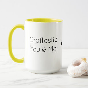Aangepaste tekst, kleurrijke Craftastic You & Me-c Mok