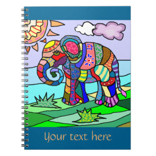 Aangepaste tekst kleurrijke floclore artistieke ol notitieboek