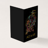 Aangepaste tekst kleurrijke Jazz Player Kaart (Buitenkant)