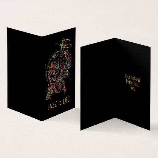 Aangepaste tekst kleurrijke Jazz Player Kaart (Binnen en buitenkant)