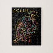 Aangepaste tekst kleurrijke Jazz Player Legpuzzel (Verticaal)