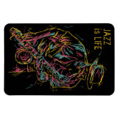 Aangepaste tekst kleurrijke Jazz Player Magneet (Horizontaal)