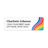 Aangepaste tekst Kleurrijke Regenboog Wave Retoura Etiket (Voorkant)