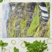 Aangepaste tekst Klifbrekkufossar, IJsland Theedoek (Gevouwen)