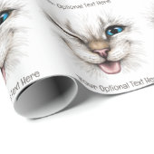 Aangepaste tekst knipperende kat cadeaupapier (Rol Hoek)