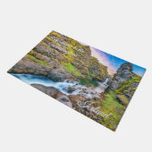 Aangepaste tekst Kolufossar Waterfall, IJsland Deurmat (Schuin)