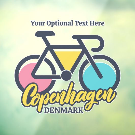 Aangepaste tekst Kopenhagen Denemarken Raamsticker (Vel 3)
