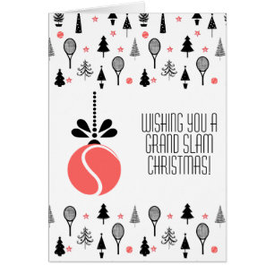 🎾 🎄 Aangepaste tekst, koraal en zwarte tennis