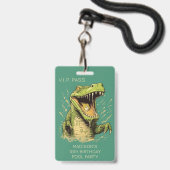 Aangepaste tekst Krokodil Badge (Voorzijde met lanyard)