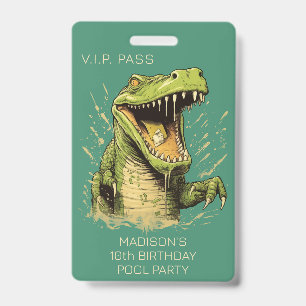 Aangepaste tekst Krokodil Badge
