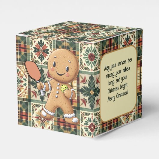 Aangepaste tekst Kruimelig Kerst Rally Gingerbread Bedankdoosjes (Voorkant Zijde)