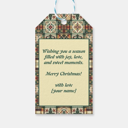 Aangepaste tekst Kruimelig Kerst Rally Gingerbread Cadeaulabel (Achterkant)