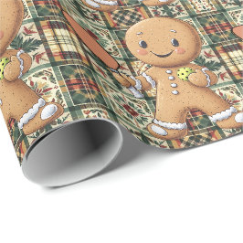 Aangepaste tekst Kruimelig Kerst Rally Gingerbread Cadeaupapier