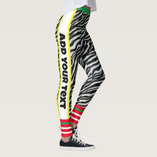 Aangepaste tekst l Modern ontwerp l Dierenprint l Leggings