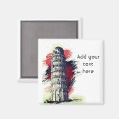 Aangepaste tekst Leaning Tower of Pisa Travel Koel Magneet (Voorkant / Achterkant)