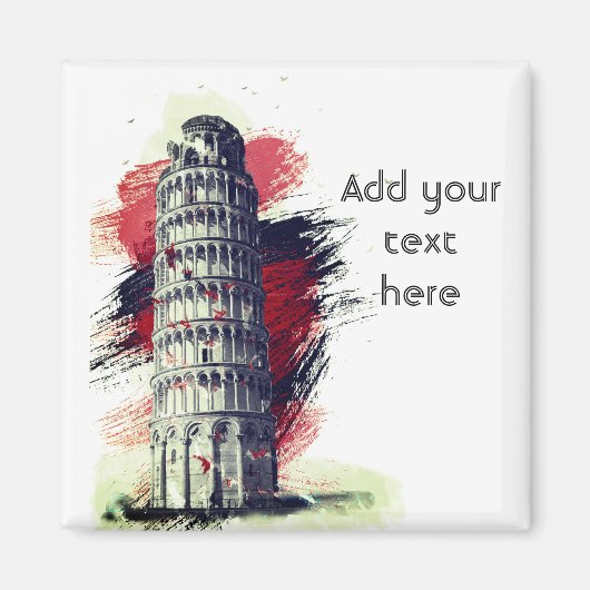 Aangepaste tekst Leaning Tower of Pisa Travel Koel Magneet (Voorkant)