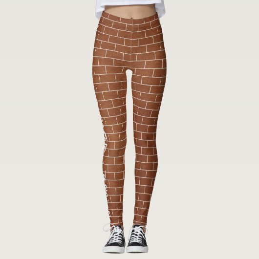 Aangepaste tekst Leggings bakstenen muurontwerp (Voorkant)