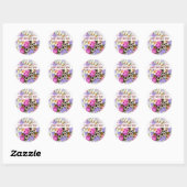 Aangepaste tekst  lente Bouquet Ronde Sticker (Vel)