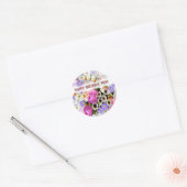 Aangepaste tekst  lente Bouquet Ronde Sticker (Envelop)