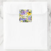 Aangepaste tekst lentevloeren vierkante sticker (Tas)