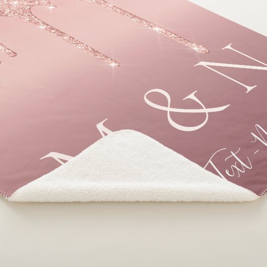 Aangepaste Tekst Letter Roos Gouden Koppel Sherpa Sherpa Deken (3/4)