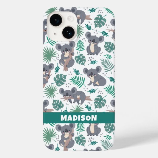 Aangepaste tekst Leuke Koala's Patroon Case-Mate iPhone Case (Achterkant)