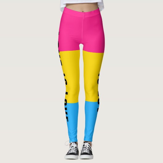 Aangepaste tekst LGBT Regenboog Panseksuele Pride Leggings (Voorkant)