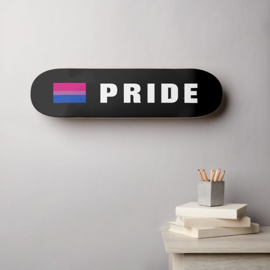 Aangepaste tekst LGBTQ Rainbow Bisexual Pride vlag Skateboard (Muurkunst (Horizontaal))