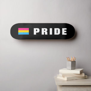 Aangepaste tekst LGBTQ regenboog Pansexual Pride v Skateboard