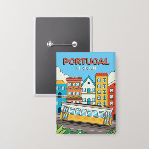 Aangepaste tekst Lissabon Portugal Button