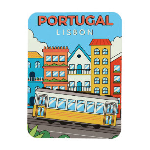 Aangepaste tekst Lissabon Portugal Magneet