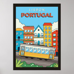 Aangepaste tekst Lissabon Portugal Poster