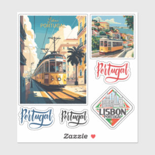 Aangepaste tekst Lissabon Portugal Sticker