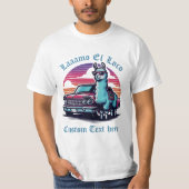 Aangepaste tekst Llama Classic Car Vaderdag T-shirt (Voorkant)