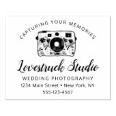 Aangepaste tekst & Logo fotografie zakelijke camer Rubberstempel (Afrduk)