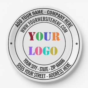 Aangepaste tekst Logo Naam Adres Website Papieren Bordje