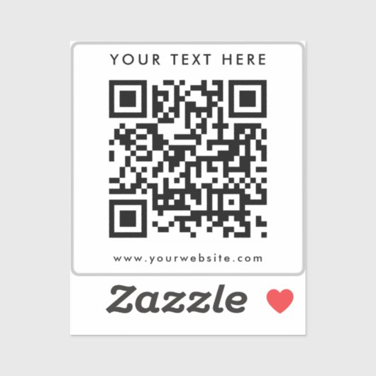 Aangepaste tekst Logo QR Code Sjabloon Elegant Zil Sticker (Vel)