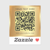 Aangepaste tekst Logo QR Code Sjabloon Glamour Gol Sticker (Vel)
